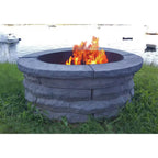 Ledgestone 47 In. X 18 In. round Concrete Wood Fuel Fire Pit Ring Kit Gray