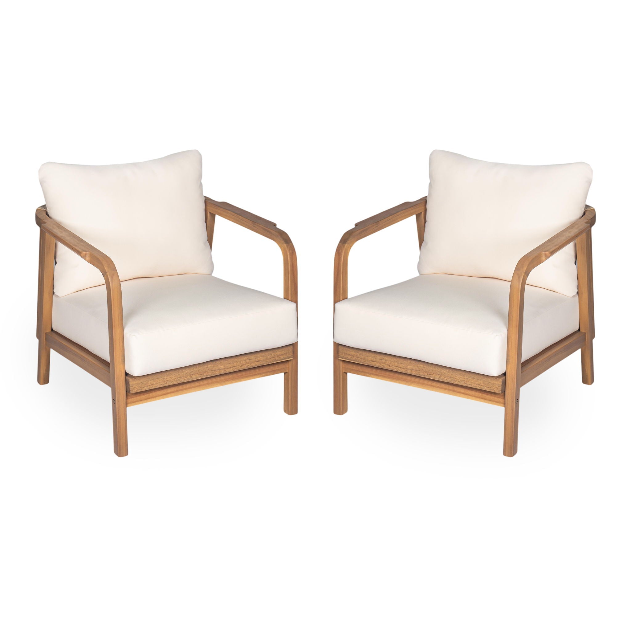 Outdoor Lounge Chair With Woven Backrest and Solid Wood Frame