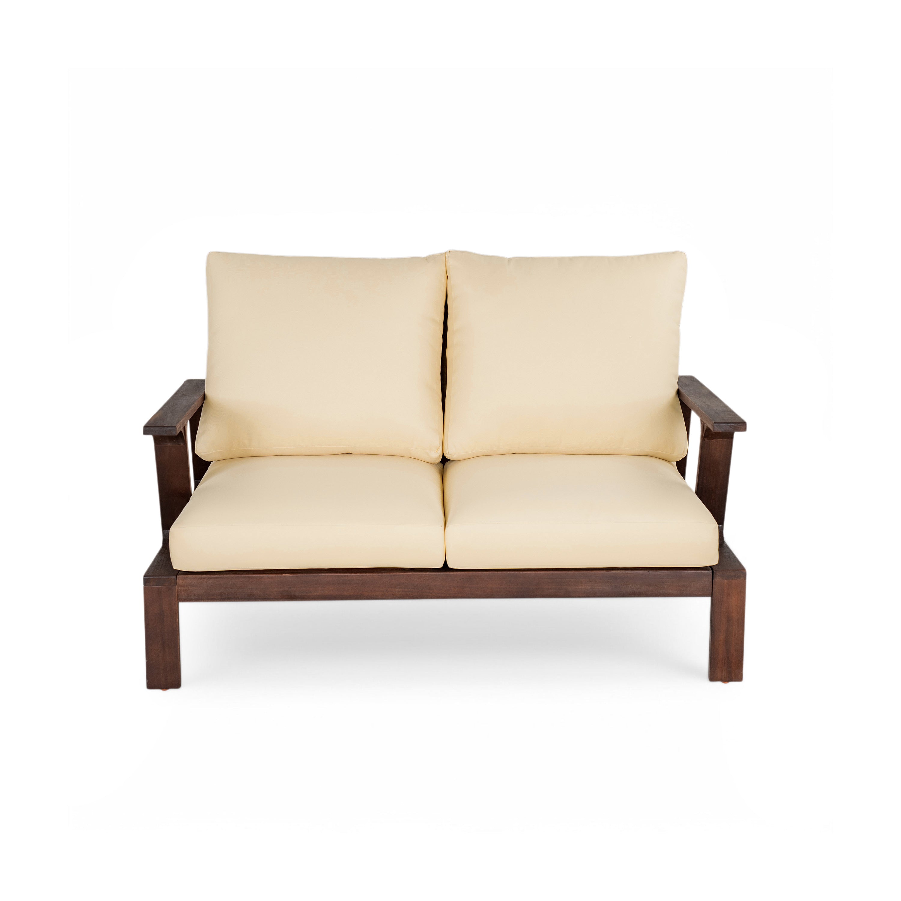 4- Piece Outdoor Sofa Set with Cushions and Coffee Table