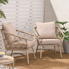 Outdoor Club Chair Set with Water Resistant Cushions