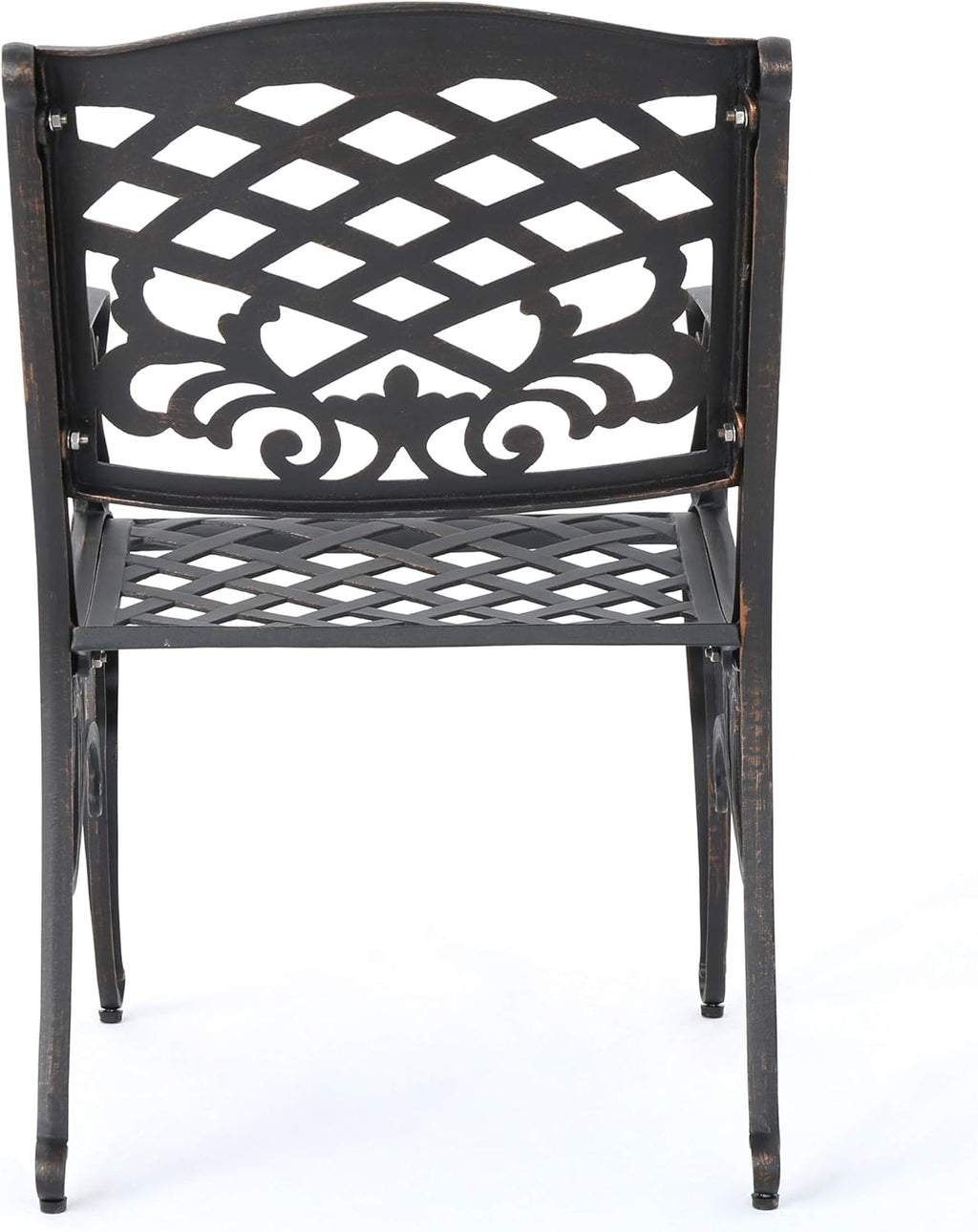 Myrtle Beach Outdoor Aluminum Dining Chairs, 2-Pcs Set, Shiny Copper