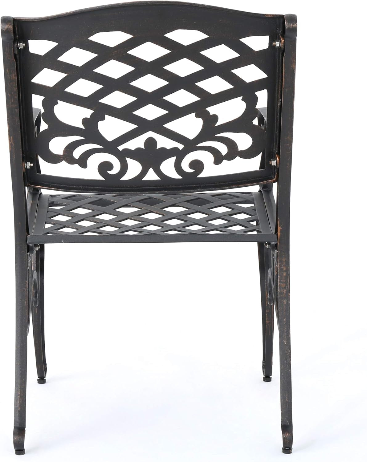 Myrtle Beach Outdoor Aluminum Dining Chairs, 2-Pcs Set, Shiny Copper