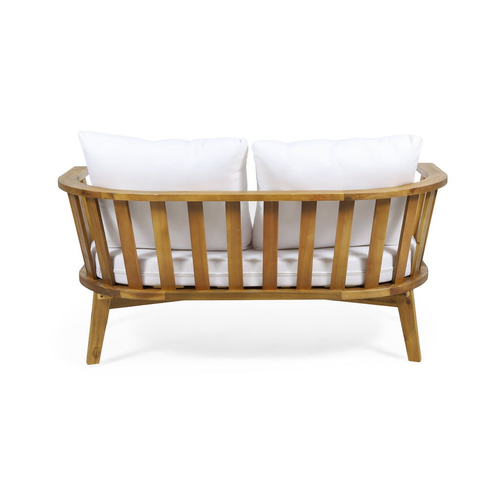 4-Piece Acacia Wood Patio Furniture Set with Cushions