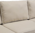 Bradenton 5-Piece Outdoor Sofa Patio Furniture Set, Wicker Conversation Sets for Porch, Brown with Sand Cushions
