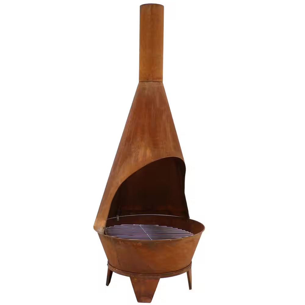 75 In. Rustic Chiminea Wood-Burning Fire Pit