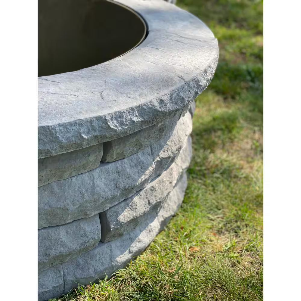 Ledgestone 47 In. X 18 In. round Concrete Wood Fuel Fire Pit Ring Kit Gray