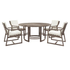 Outdoor Dining Set 5-Piece Patio Table and Chairs with Umbrella Hole