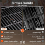 Sophia & William 4-Burner Propane Gas BBQ Grill with Side Burner and Porcelain-Enameled Cast Iron Grates, Stainless Steel Barbecue Grills Outdoor Cooking, Silver Cabinet Style, 42,000BTU