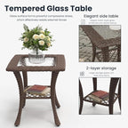 5-Pieces Outdoor Patio Furniture Sets with Rocking Swivel Chairs with 6-inch Thick Cushion and Side Table for Deck Lawn