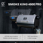 Z GRILLS Wood Pellet Grill Smoker with PID 2.1 Controller, 450°F Max Temperature, 8-in-1 BBQ Grill, 459 Square Inches Cook Area, Meat Probes, Rain Cover (450E PRO)