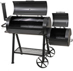 GREEN PARTY Offset Smoker Charcoal Grills with 37 -Inch Cook Chamber, Barrel Smoker and Charcoal Grill Combo, 941 Sq. In. Space Barrel Smoker Grill for Outdoor BBQ Patio Backyard Cooking