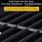 29 In Large Charcoal BBQ Grills, built-in barbecue grill with Liftable Tray, Insulated Hood & Temp Gauge, black Stainless Steel Charcoal BBQ barrel Grill for Outdoor Kitchen Camping park style