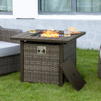 29.92-In W 50000 Maximum Btus Iron Square Liquid Propane Fire Pit Table