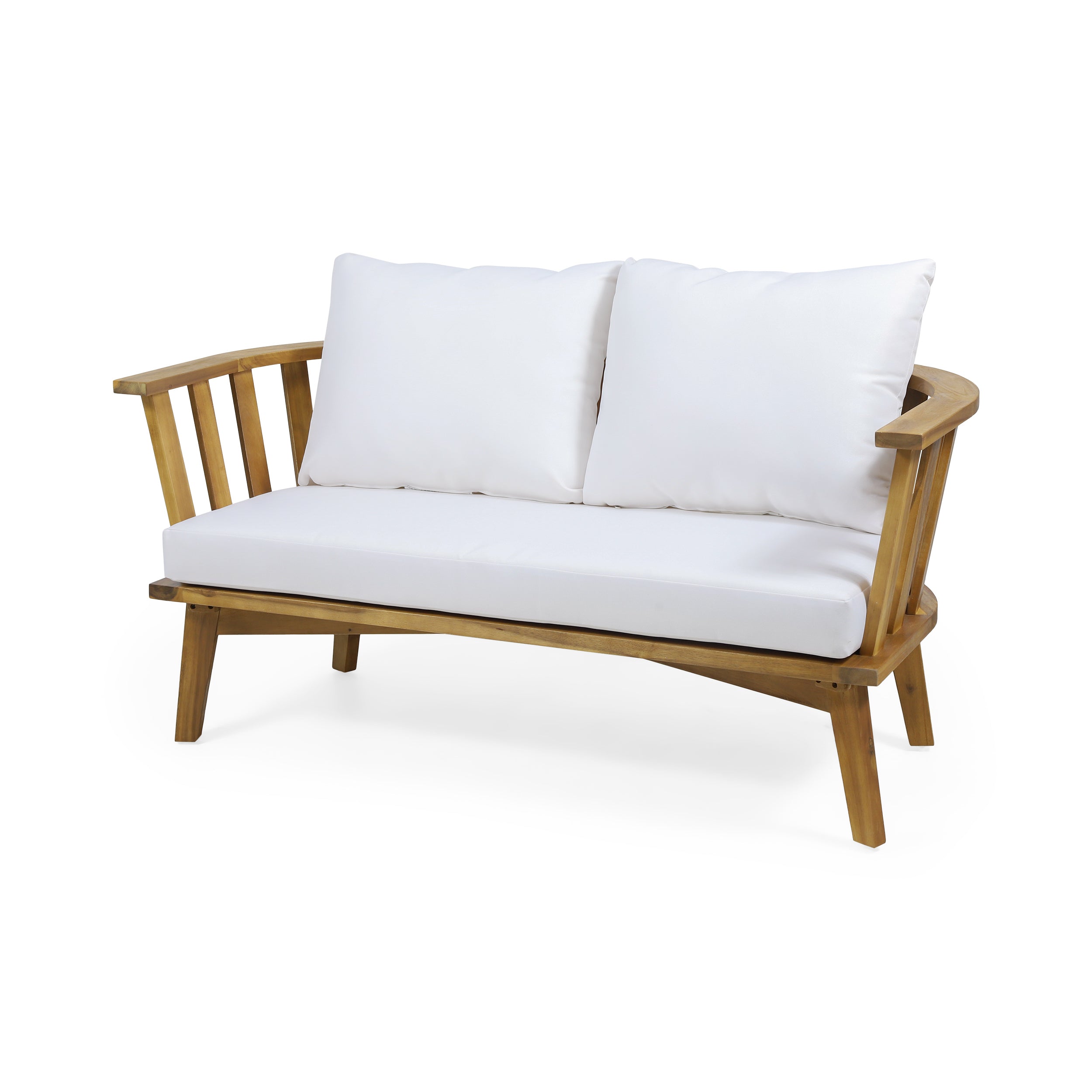 4-Piece Acacia Wood Patio Furniture Set with Cushions