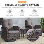 Outdoor Fire Pit Conversation Set, 3-Seat Sofa & Chairs Patio Furniture Set