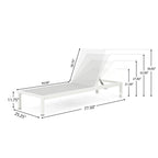 Outdoor Patio Chaise Lounge with 5 Reclining Positions