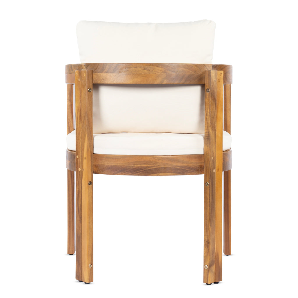 7- Piece Acacia Wood Outdoor Dining Set with Cream Cushions