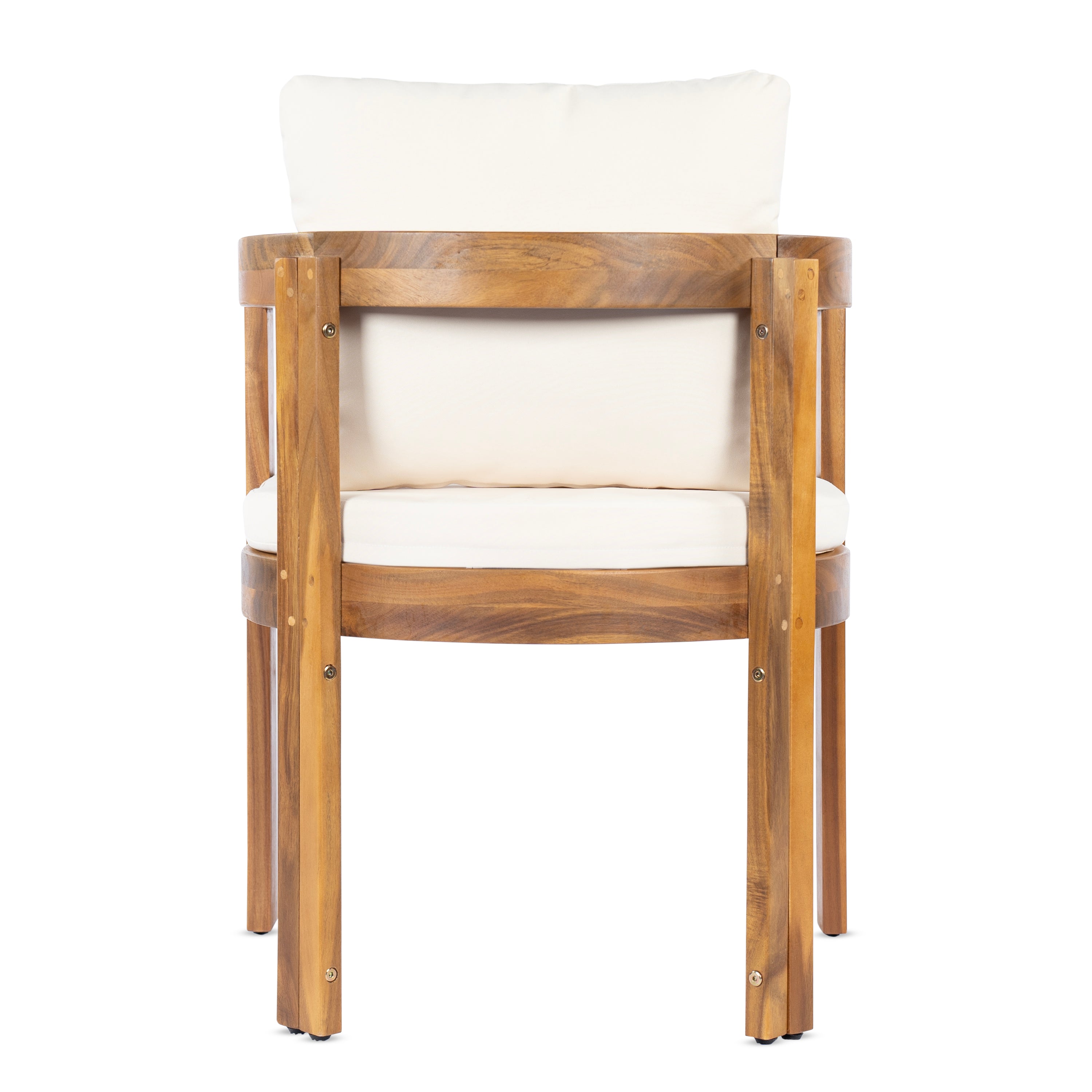 7- Piece Acacia Wood Outdoor Dining Set with Cream Cushions