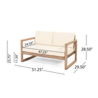4-Pieces Acacia Wood Patio Furniture Set