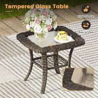 Eight-Piece Outdoor Patio Furniture Set with Firepit
