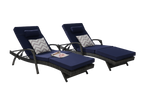 Outdoor Wicker Reclining Chair Set of 2 with Cushions
