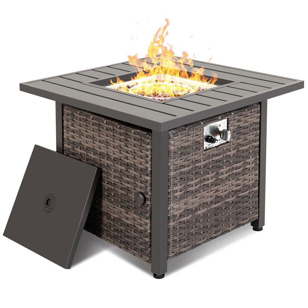 29.92-In W 50000 Maximum Btus Iron Square Liquid Propane Fire Pit Table
