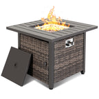 29.92-In W 50000 Maximum Btus Iron Square Liquid Propane Fire Pit Table