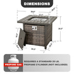 29.92-In W 50000 Maximum Btus Iron Square Liquid Propane Fire Pit Table