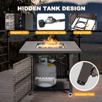 29.92-In W 50000 Maximum Btus Iron Square Liquid Propane Fire Pit Table