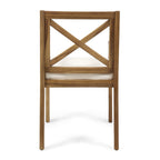 7- Piece Acacia Wood Outdoor Dining Set with Cream Cushions