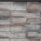 Outdoor 48 Inch Steel Wood Burning Stone Fireplace with Fire Poker and Removable Grate