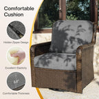 Tribesigns 5-Piece Outdoor Wicker Patio Furniture Set with 2 Swivel Chairs, 1 Loveseat & 2 Tables, Wicker Patio Chair Set with 26.8'' Deep Seat, Luxury Conversation Set for Porch, Yard, Brown/Gray