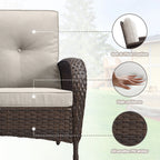 Outdoor Fire Pit Conversation Set, 3-Seat Sofa & Chairs Patio Furniture Set