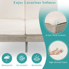 5-Position Adjustable Backrest Double Chaise Lounge Outdoor