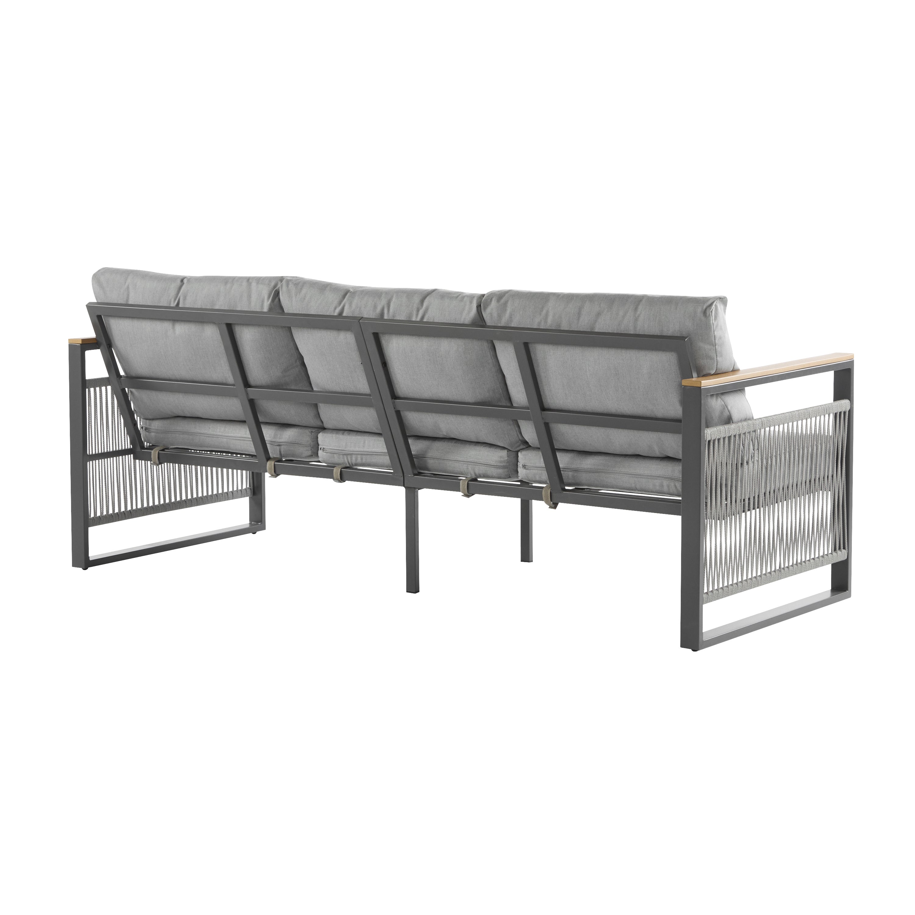 4-Piece Outdoor Metal Patio Furniture Set with Cushions