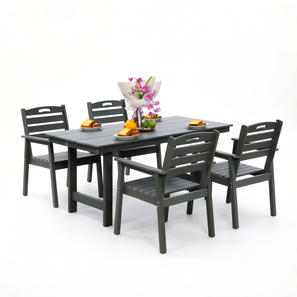 Outdoor Patio Dining Set with Table and Four Chairs