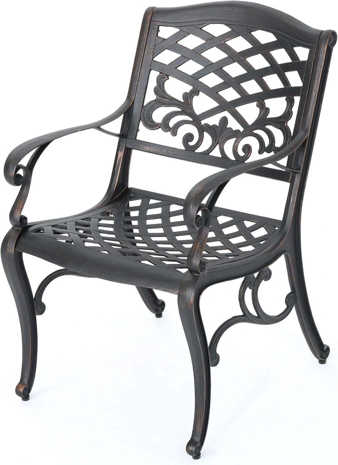 Myrtle Beach Outdoor Aluminum Dining Chairs, 2-Pcs Set, Shiny Copper