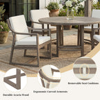 Outdoor Dining Set 5-Piece Patio Table and Chairs with Umbrella Hole