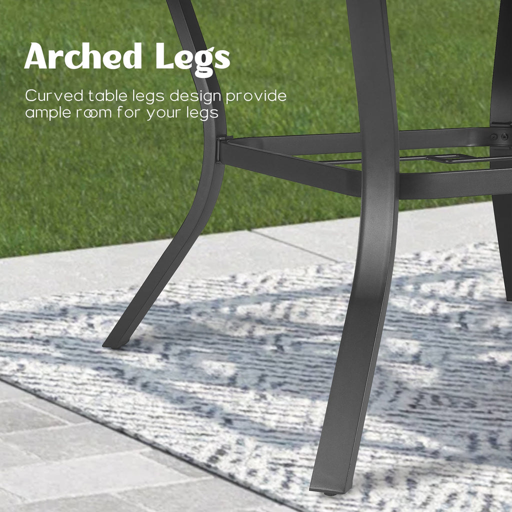 Aluminum Round 60" Dining Table With Removable Lazy Susan for 6 People