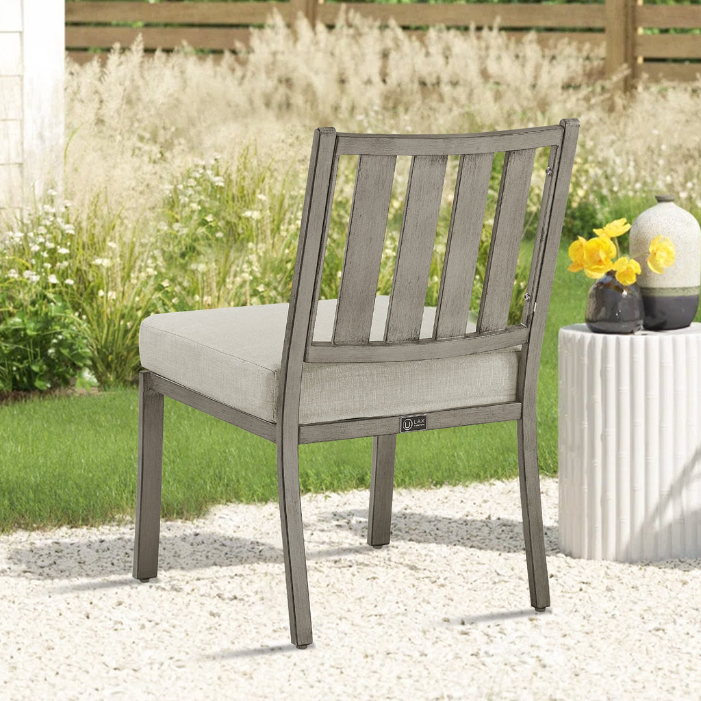Round Dining Table Sets With Armless Chair And Sunbrella® Cushions