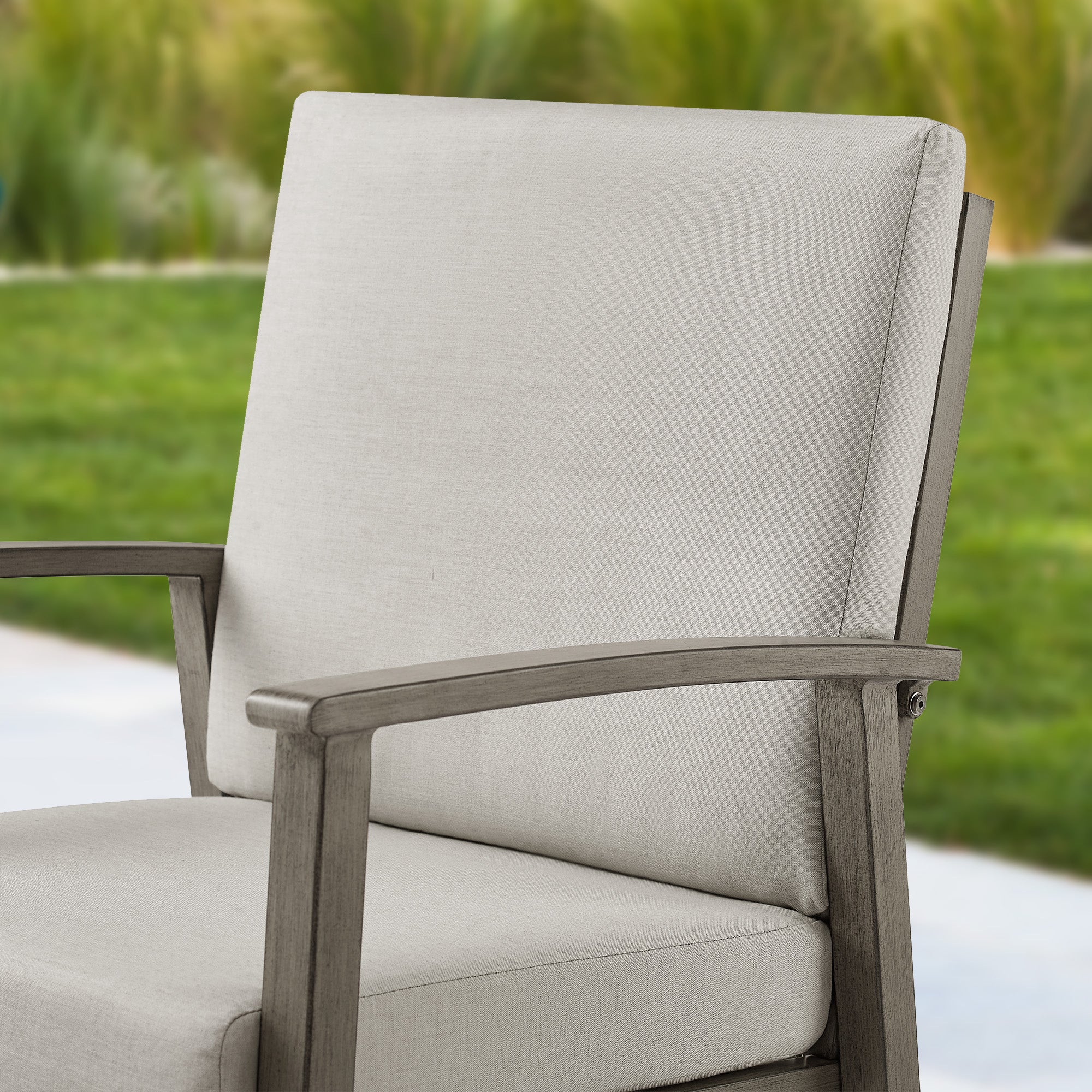 6-Person Aluminum Patio Round Dining Set With Sunbrella® Cushions