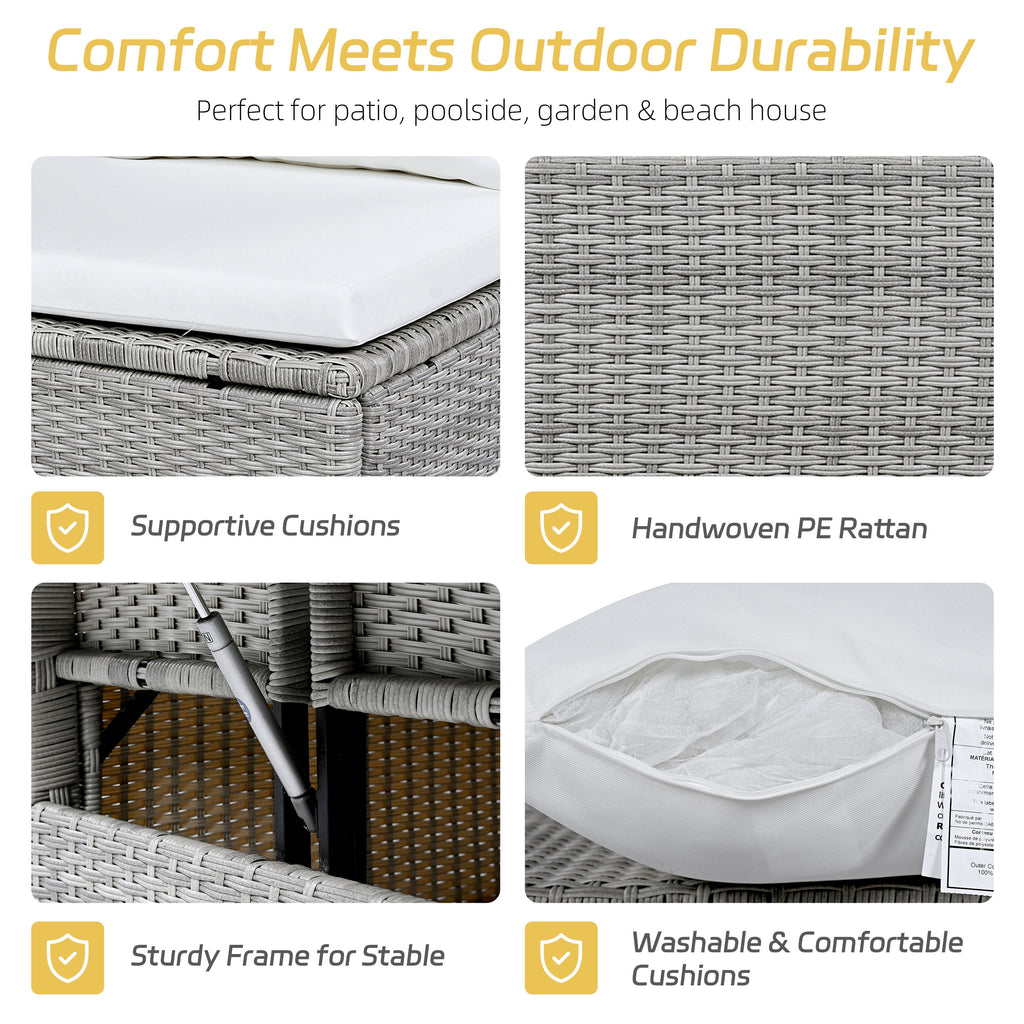5-Piece Outdoor Patio Rattan Sofa Set