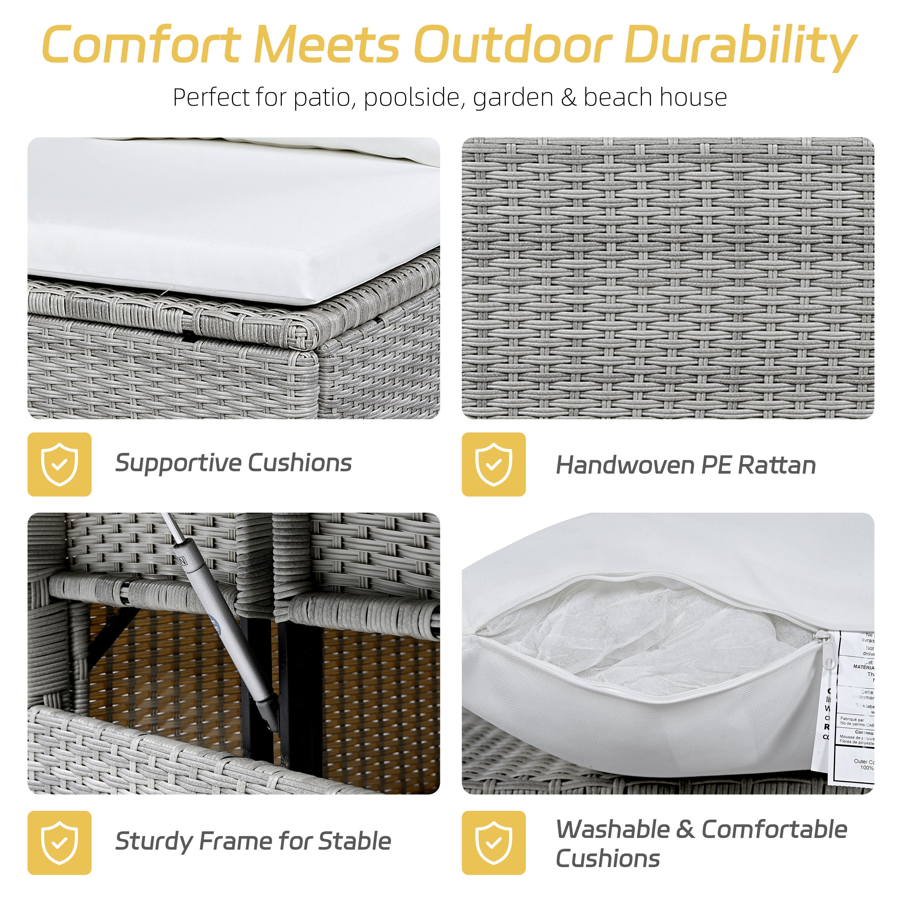 5-Piece Outdoor Patio Rattan Sofa Set