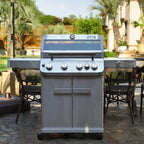 Mesa 415Bz,4-Burner Liquid Propane Infrared Gas Grill with Side Burner and Cabinet, 62,000 BTU – Perfect for Family Bbqs（With Free Cover）,Holiday Gift