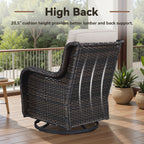 8 Pieces Patio Furniture Sets with Swivel Rocking Chairs,High-Back Rattan Patio Outdoor Conversation Set with 2-Seat Sofa & Coffee Table for Porch Deck Backyard Poolside