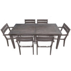 7- Piece Acacia Wood Outdoor Dining Set with Cushions