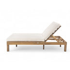 5-Position Adjustable Backrest Double Chaise Lounge Outdoor