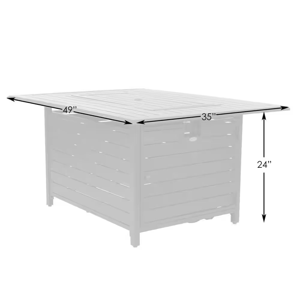 Longmont 49 In. X 35 In. Rectangular Extruded Aluminum LPG Fire Pit