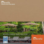 8PCS Round Dining Set With Lazy Susan and Sunbrella Umbrella And Cushion