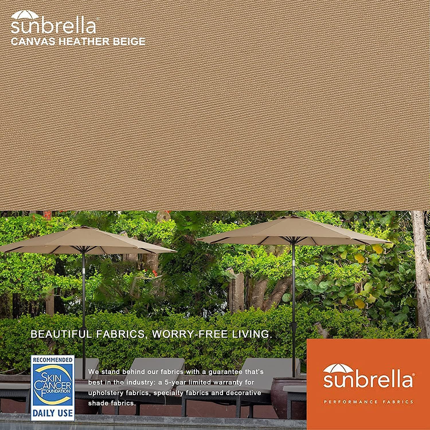 8PCS Round Dining Set With Lazy Susan and Sunbrella Umbrella And Cushion